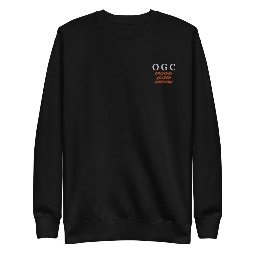 Unisex Crew Neck Pullover (Black/White/Orange)