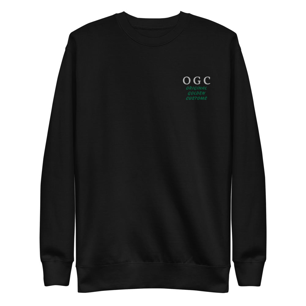 Unisex Crew Neck Pullover (Black/White/Green)