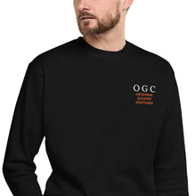 Load image into Gallery viewer, Unisex Crew Neck Pullover (Black/White/Orange)
