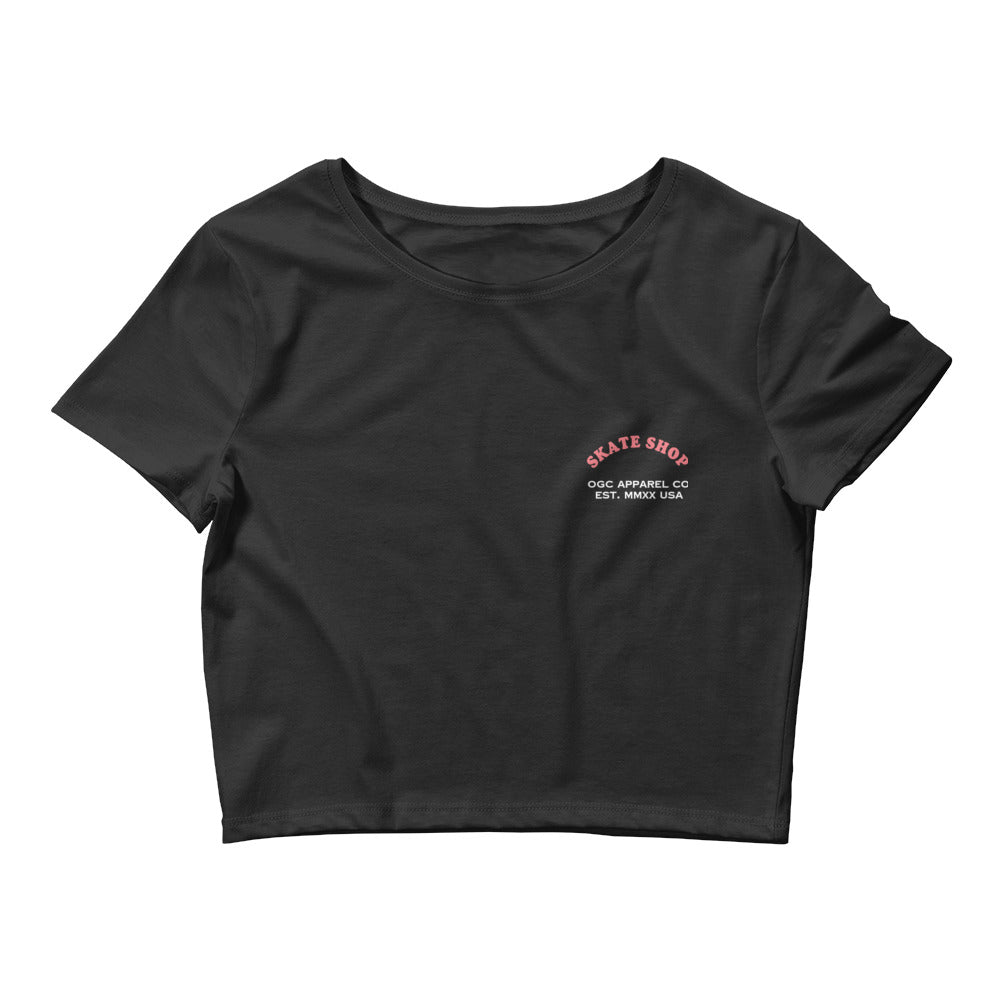 Skate Shop Crop T-Shirt (Black/Froly/White)