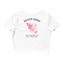 Load image into Gallery viewer, Skate Shop Crop T-Shirt (White/Froly/Smoke Grey)
